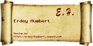 Erdey Humbert névjegykártya